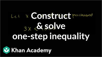 Constructing and solving a one-step inequality | Linear inequalities | Algebra I | Khan Academy