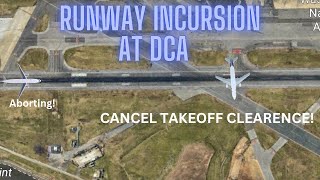 RUNWAY INCURSION @ Washington Reagen | ATC