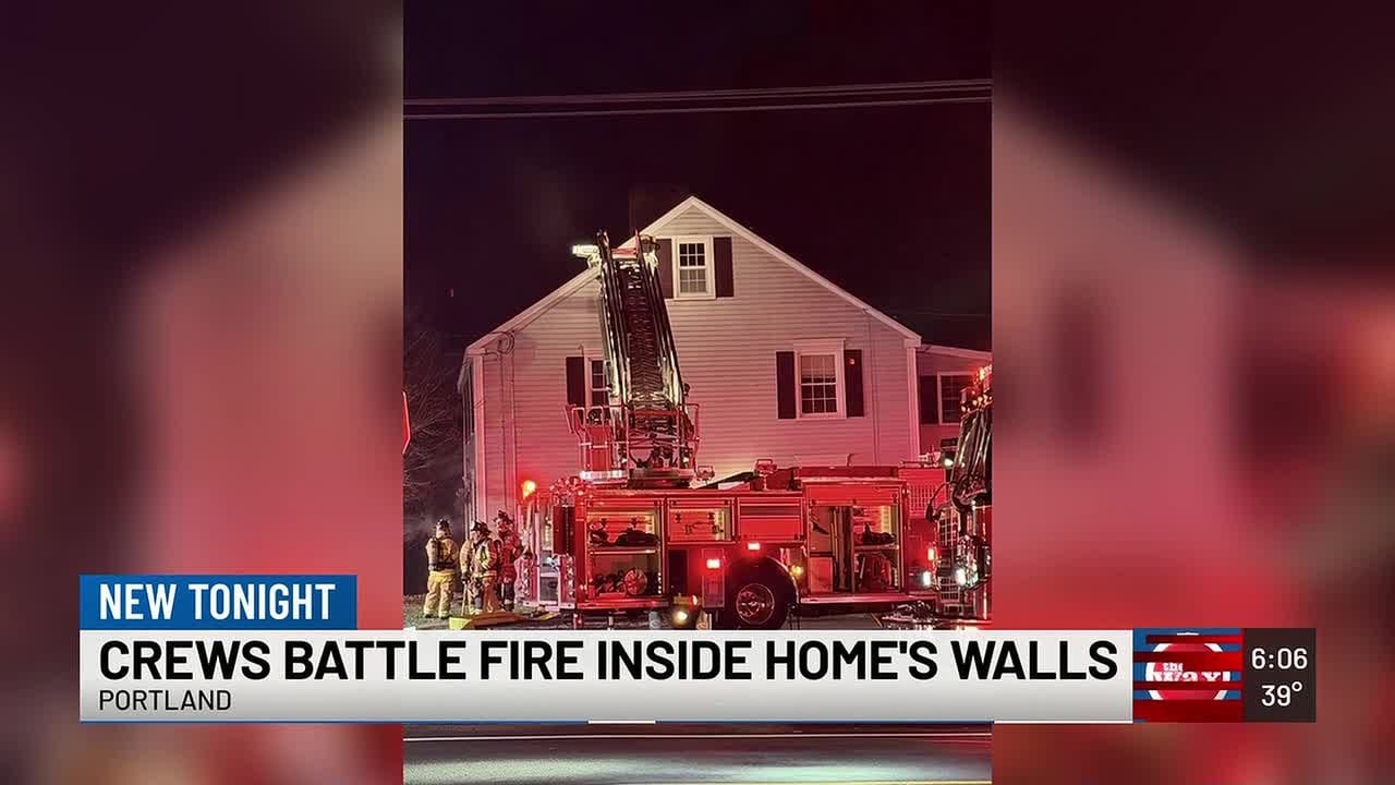 Firefighters work to put out Portland house fire - YouTube