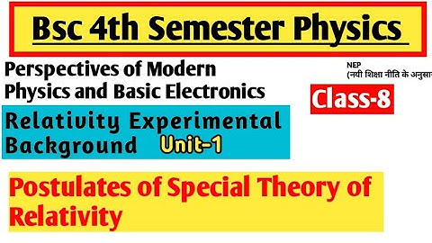 Special theory of Relativity | Bsc 4th Semester Physics | bsc 4th sem #yourbscguide #bsc4thsemester