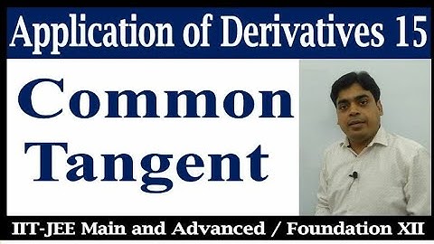 Application of Derivatives # 15 | Common Tangent