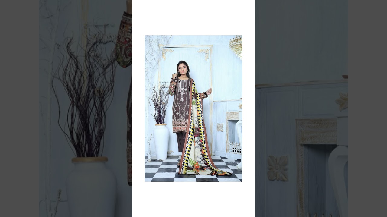 WINTER MARINA LINEN EMBROIDERED SUIT WITH WOOL DUPATTA | BUY PAKISTANI SUITS IN UK | PAKISTANI SUITS