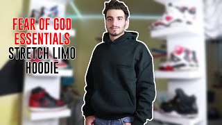 IS THE FEAR OF GOD ESSENTIALS HOODIE STRETCH LIMO WORTH IT?! ON BODY!