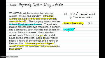 Linear Programming Part 3 - Writing Constraints