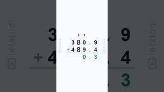 How to solve 380.9 + 489.4 | Step by Step Math
