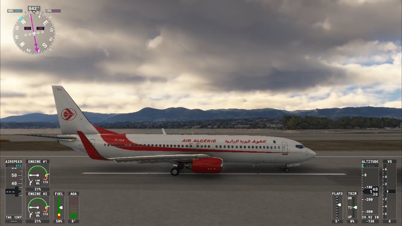 BOEING 737-800 AIR ALGERIE 🛫 DEPART : NICE ( FRANCE ) 🛬 ARRIVEE : ALGER ( ALGERIE )