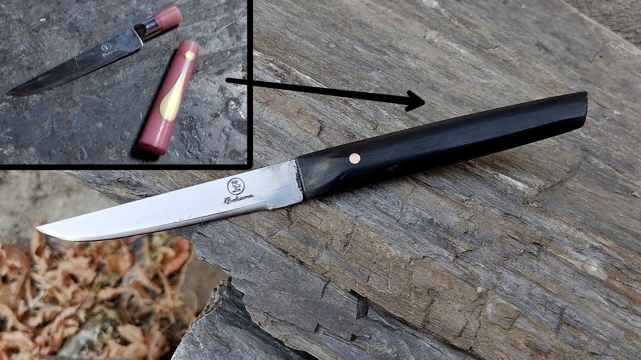KNIFE REPAIR Restoration of broken knife handle with goat horn YouTube