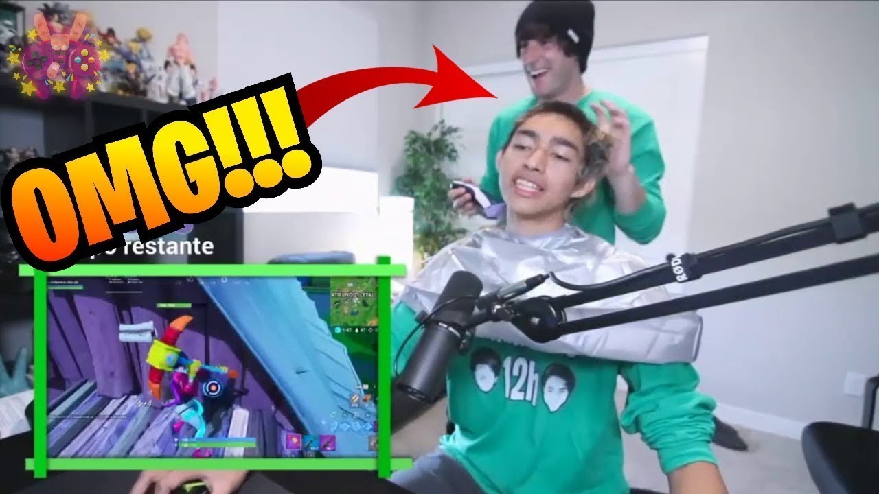 Le cortan el CABELLO a Fernanfloo mientras juega FORNITE. - YouTube
