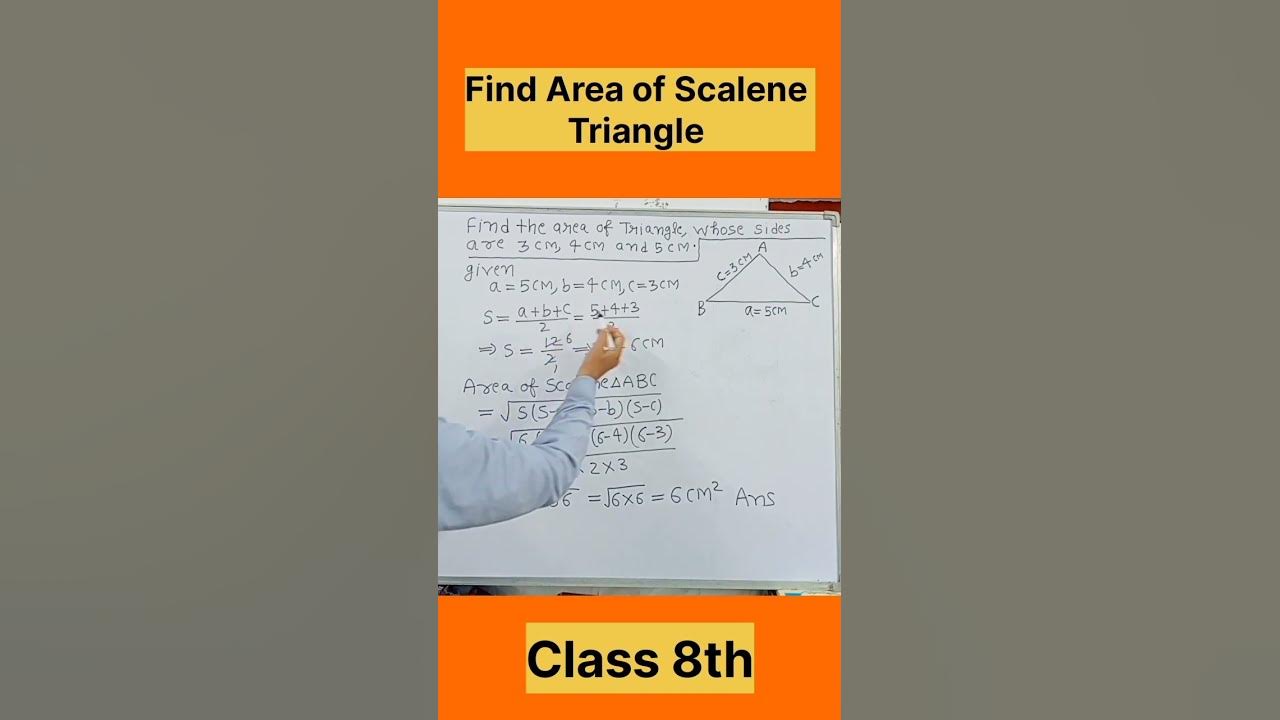 Find Area of a Scalene Triangle Class 8th ##maths #trending #shortvideo ...
