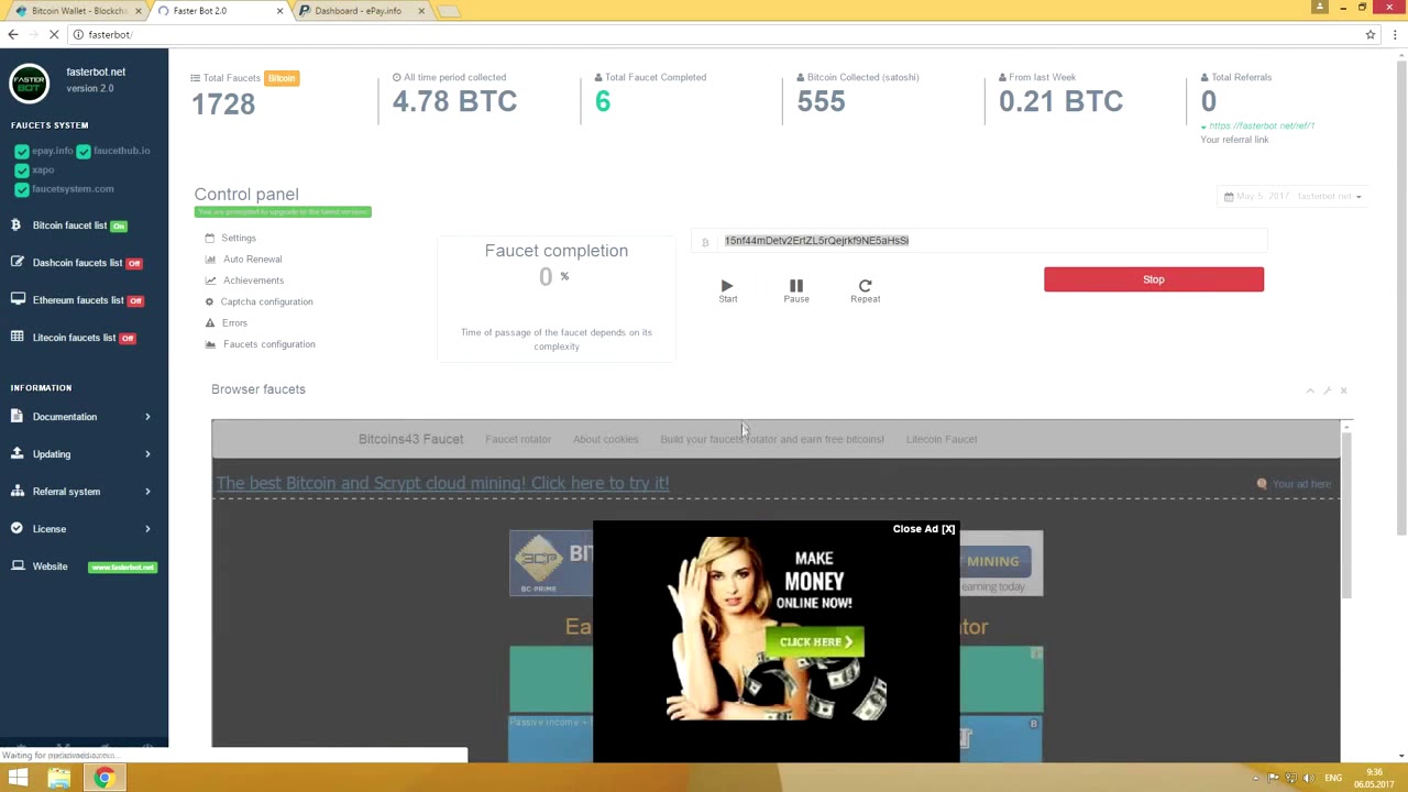 automatic bitcoin faucet