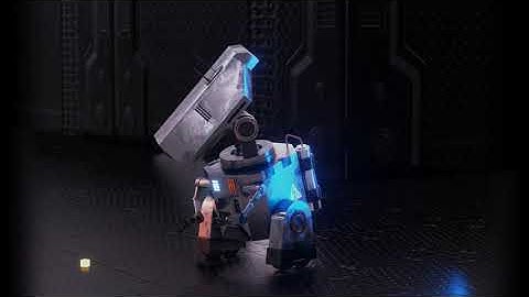 Blender 3.0 : SciFi Robot finding a strange cube