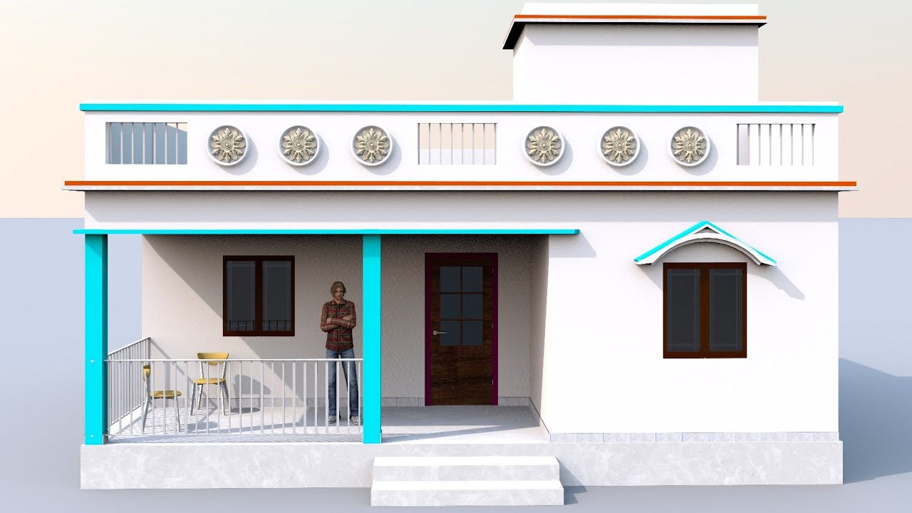 3 bedrooms house desgin with simple elevation | small village home ...