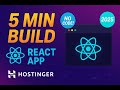 Create React Web App in 5 Minutes Without Any Coding Skill Using Hostinger | Quick Tutorial 2025