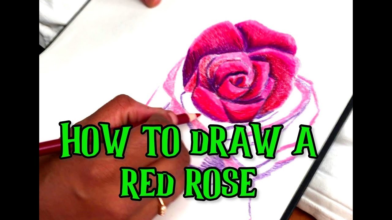 How to draw a red rose Easy step by step art tutorial YouTube