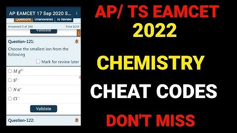 Eamcet cheat code|crack eamcet without knowledge chemistry|eamcet tip&tricks #apeamcet2022 #tseamcet