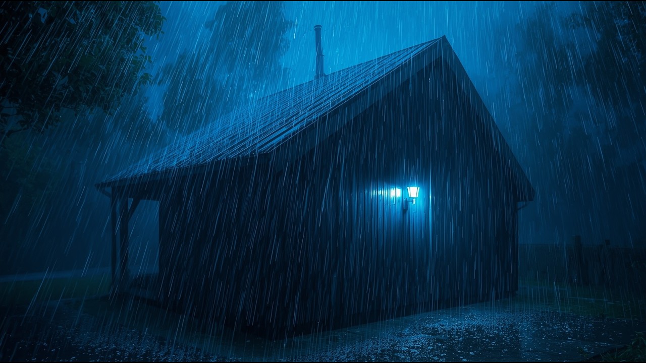 Fall Asleep Instantly with Torrential Rain & Intense Thunder on a Metal Roof in the Forest #343