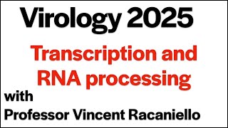 Virology Lectures 2025: Transcription and RNA processing