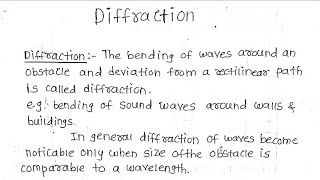 Diffraction Notes || Engineering Physics 2 || Mumbai University