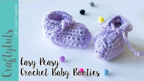 Simple Crochet Baby Booties Tutorial