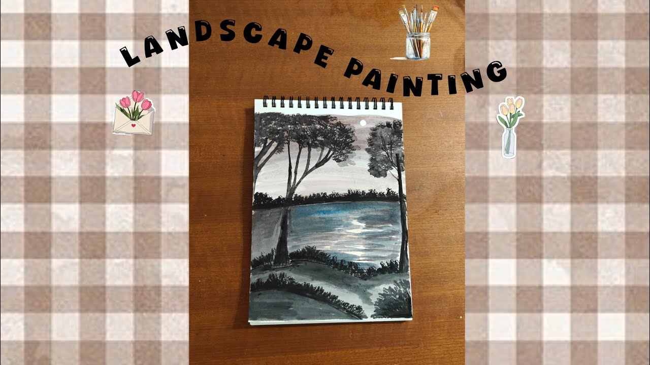 Landscape painting 🎨🖌️ #landscapepainting #art #painting 