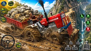 SWARAJ 855 Stuck in Deep Mud 😱 Overloaded Stone Trolley | Tractor Rescue Gameplay 🚜 screenshot 1