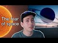 Man looks at creepy astrophobia and feels scared