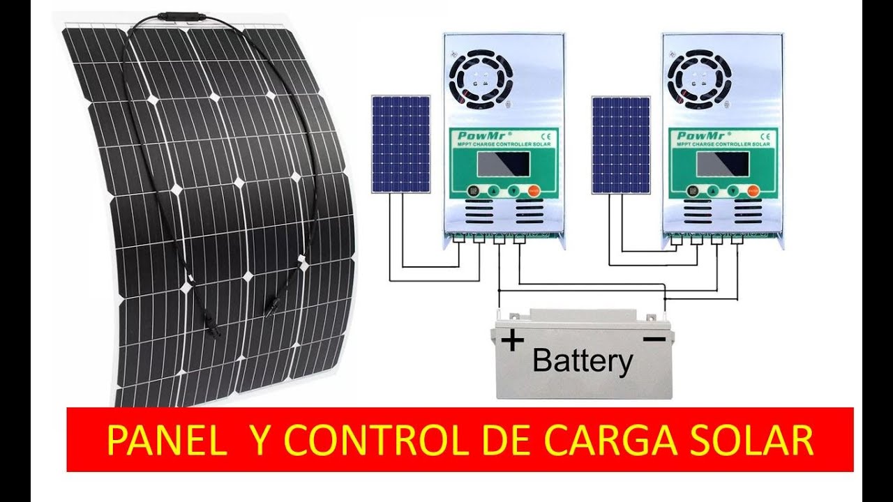 KIT solar - regulador de carga de energía solar MPPT PowMr 60 Amp- panel solar e inversor de voltaje