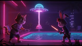 'Neon Strip Showdown: A Clockwork Pool Gamble in Retro Pixel'