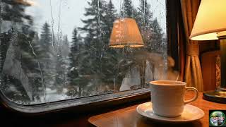 Winter Train Journey POV | Moody Rain, Snow & Coffee Aesthetic