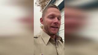 Wildlife Officer Shows Ash Rain From Huge Nearby Wildfire