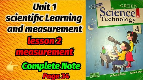Scientific Learning And Measurement || Measurement || Class 4 Science || Unit 1, Lesson 2 ,Science 