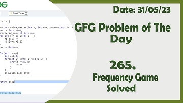Frequency Game || C++ || GFG Daily Problem