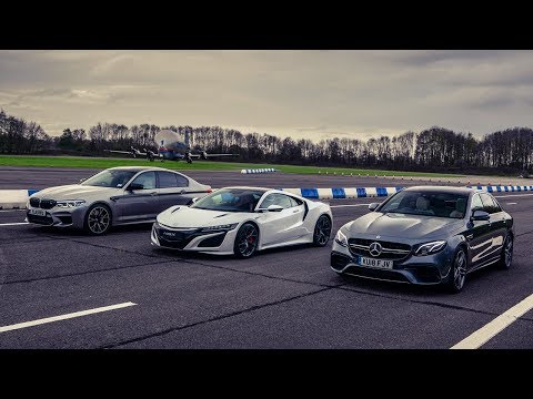 Honda NSX vs BMW M5 Competition vs Mercedes-AMG E 63 S | Drag Races | Top Gear