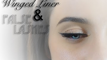 Winged Eyeliner and False Lash Application