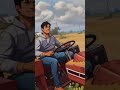 A Young Man Driving A Tractor Animation (Video).