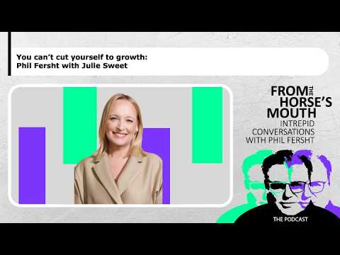 You can't cut yourself to growth: Phil Fersht with Julie Sweet - YouTube