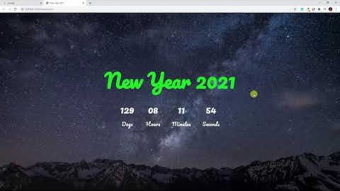 Countdown New Year 2021 tutorial, Html, CSS, JavaScript