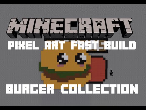 Minecraft Pixel Art Fast Build (Burger Collection) - YouTube