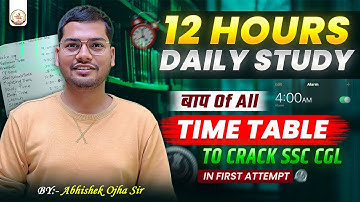 DAILY TIME TABLE FOR SSC CGL 2026 || By Abhishek Ojha Sir || #ssccgl2026 #ssccgl #ssc #timetable