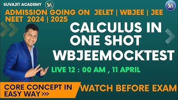 Calculus Mocktest one shot | Wbjee 2023 Mocktest | JELET 2023 MOCKTEST |