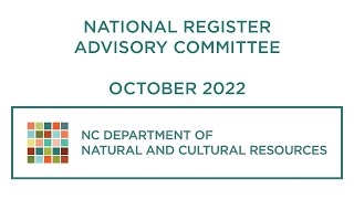 National Register Advisory Committee Meeting - Oct 2022