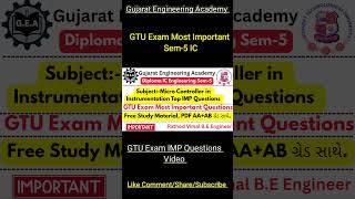 Microcontroller in Instrumentation | Diploma IC Eng Sem-5 | GTU Exam IMP Questions+Free 💯#gtuimpsem5