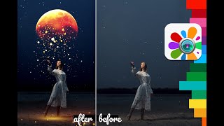 New photo manipulation with Particles at Photo Studio | Glowing Moon Effect | Photo Editing Tutorial screenshot 4