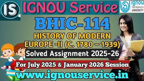 IGNOU BHIC-114 Solved Assignment English Medium 2025-26 For July 2025 & January 2026 Sessions