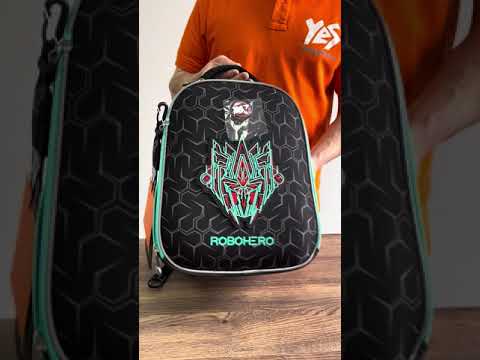 Рюкзак шкільний каркасний YES H-100 Your Robohero 35х28х15 см, 15 л, чорний (559551), відео 1
