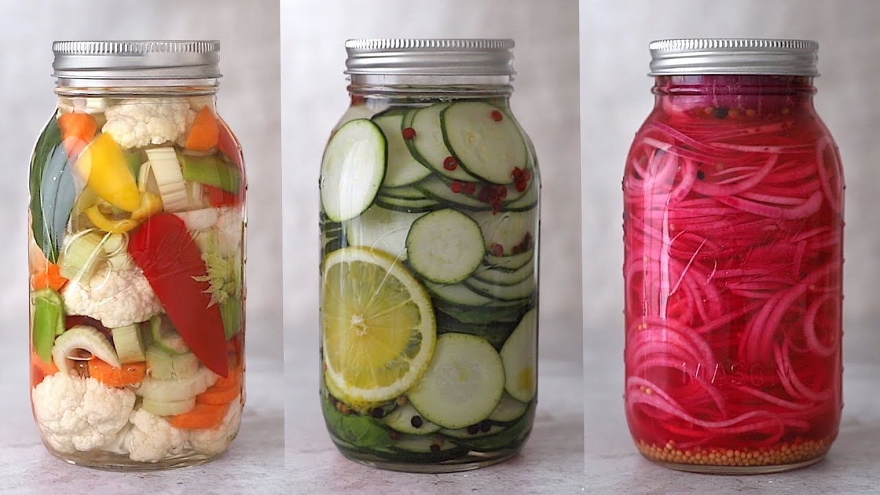 GIARDINIERA DI VERDURE, ZUCCHINE BASILICO E LIMONE, CIPOLLE ROSA | VERDURE IN AGRODOLCE VELOCISSIME