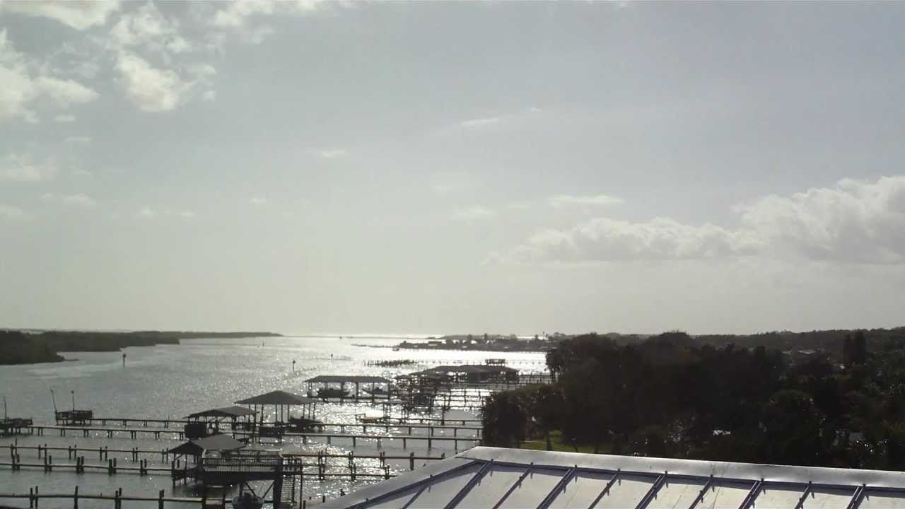 View from above of Oak Hill Florida, Mosquito Lagoon and the Indian