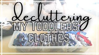 DECLUTTERING MY TODDLERS&#39; CLOTHES | DONATING THEM TO OUR BUY NOTHING GROUP