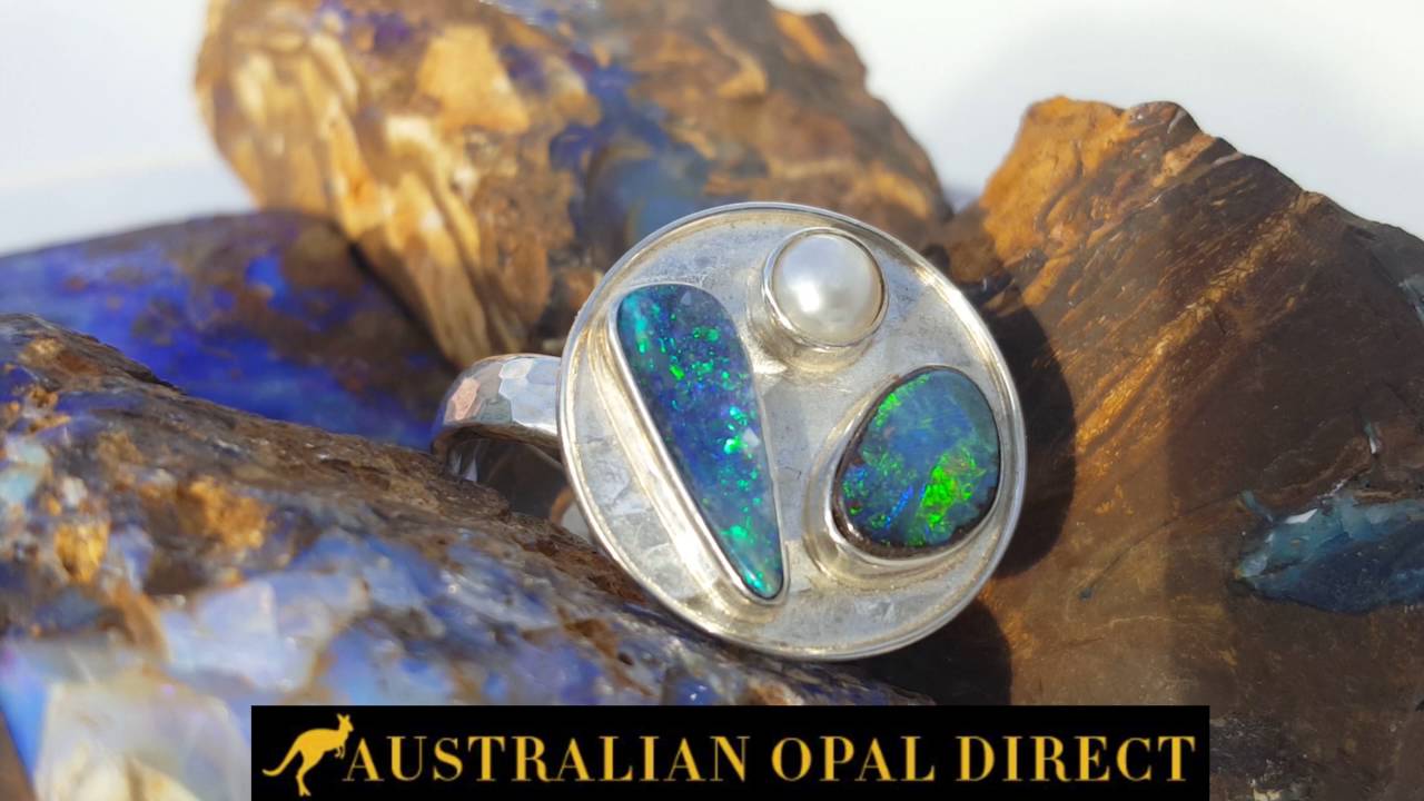 Sterling Silver Opal & Freshwater Pearl Ring main image 0