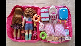 American Girl Twins Packing and Cleaning For Vacation and School